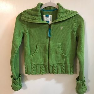 Children’s Gap, green cable knit sweater. EUC